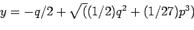 \begin{displaymath} \left\lbrace \begin{array}{ccccccc} u_1 & = & \sqrt[3]{y} & ... ...2 u_1 & \text{et} & v_3 & = & (j^2) v_3 \ \end{array}\right. \end{displaymath}