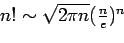 \begin{equation*} exp(x) = \sum_{n=0}^{\infty}{\frac{x^n}{n!}} \end{equation*}